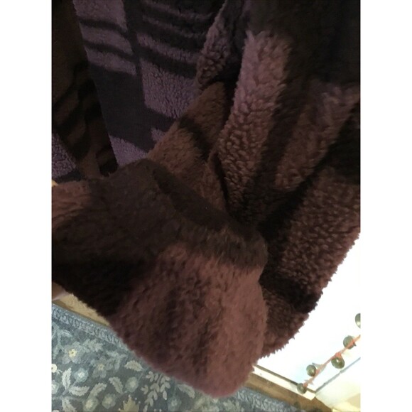 BIG & TALL Sherpa Jacket Zip 2XL Purple/Black No Boundaries Oversized Good Used - Picture 4 of 6